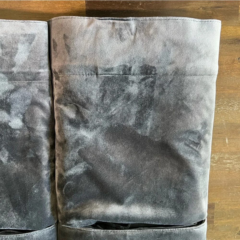 Set of 4 dark gray luxury velvet curtains 49x92.5in EUC